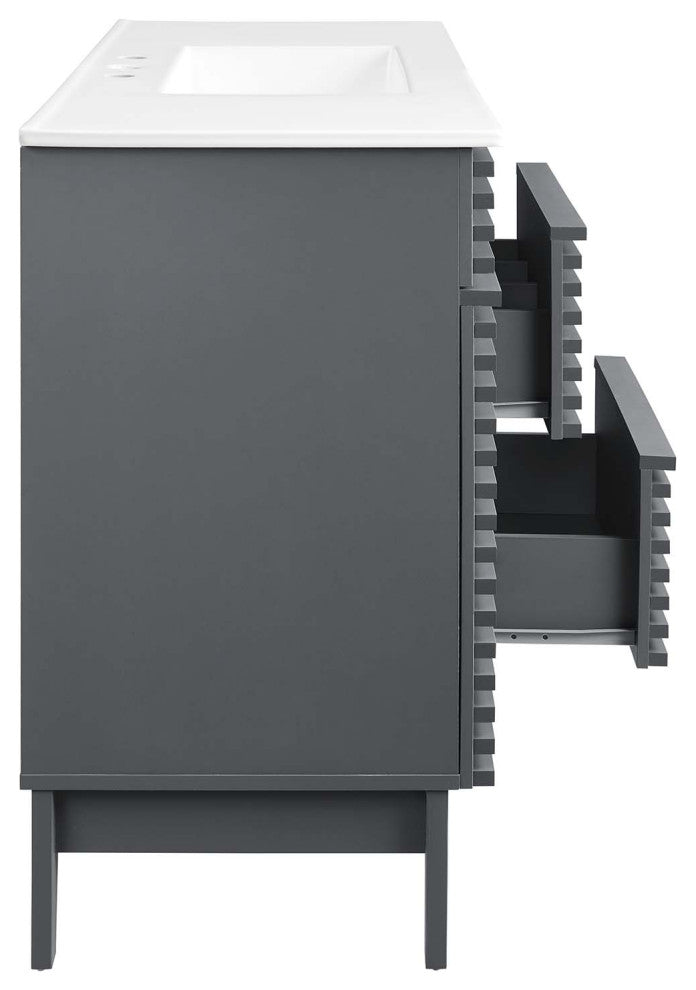 Render 48" Single Sink Bathroom Vanity, Gray White