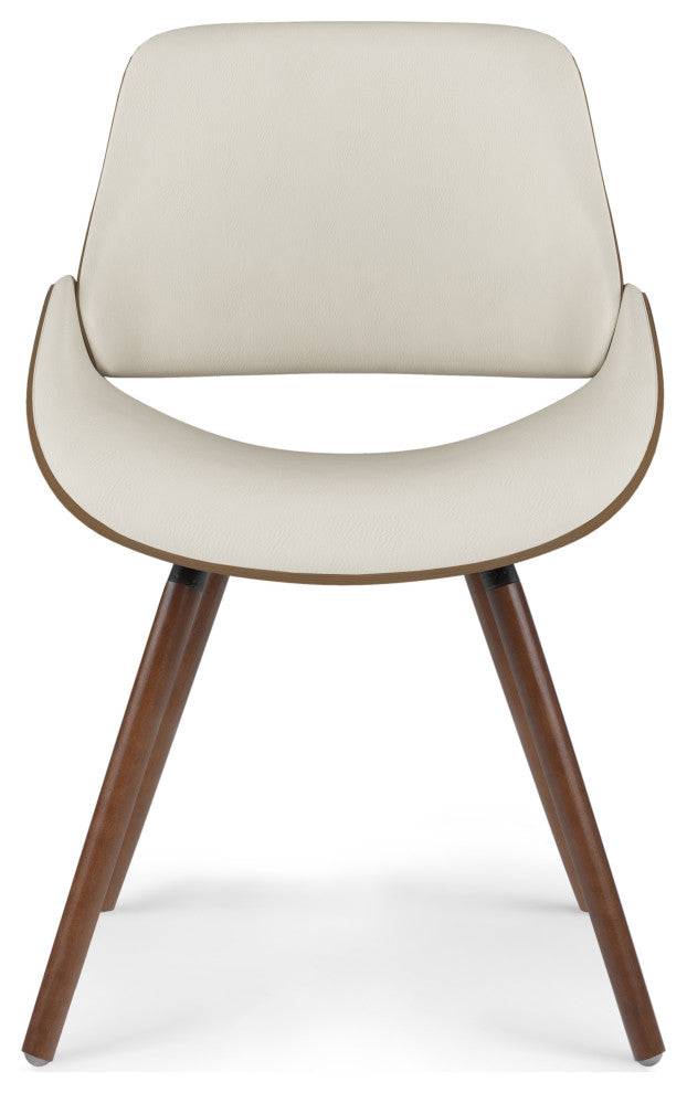 Malden Bentwood Dining Chair with Wood Back in Natural Linen Look Fabric