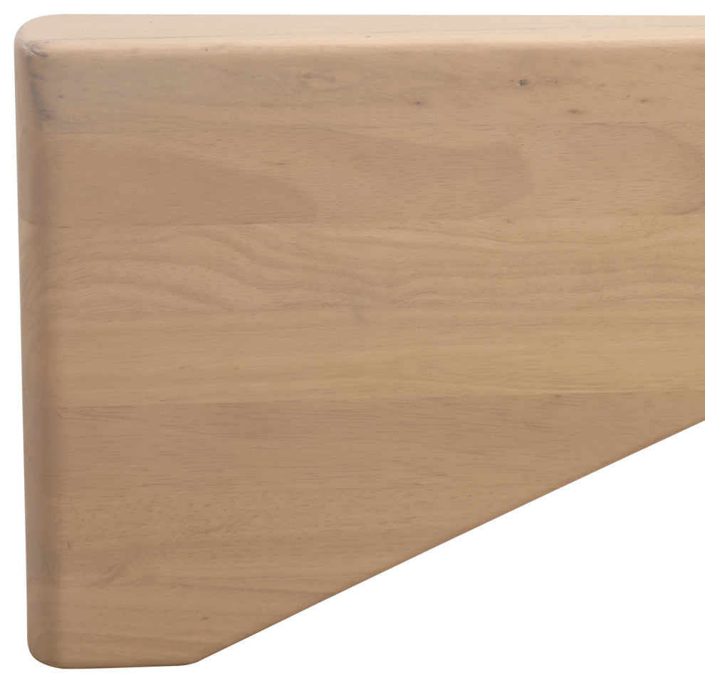 LeisureMod Imperial Interlocking Wooden Triangle Coffee Table Base, Natural Wood