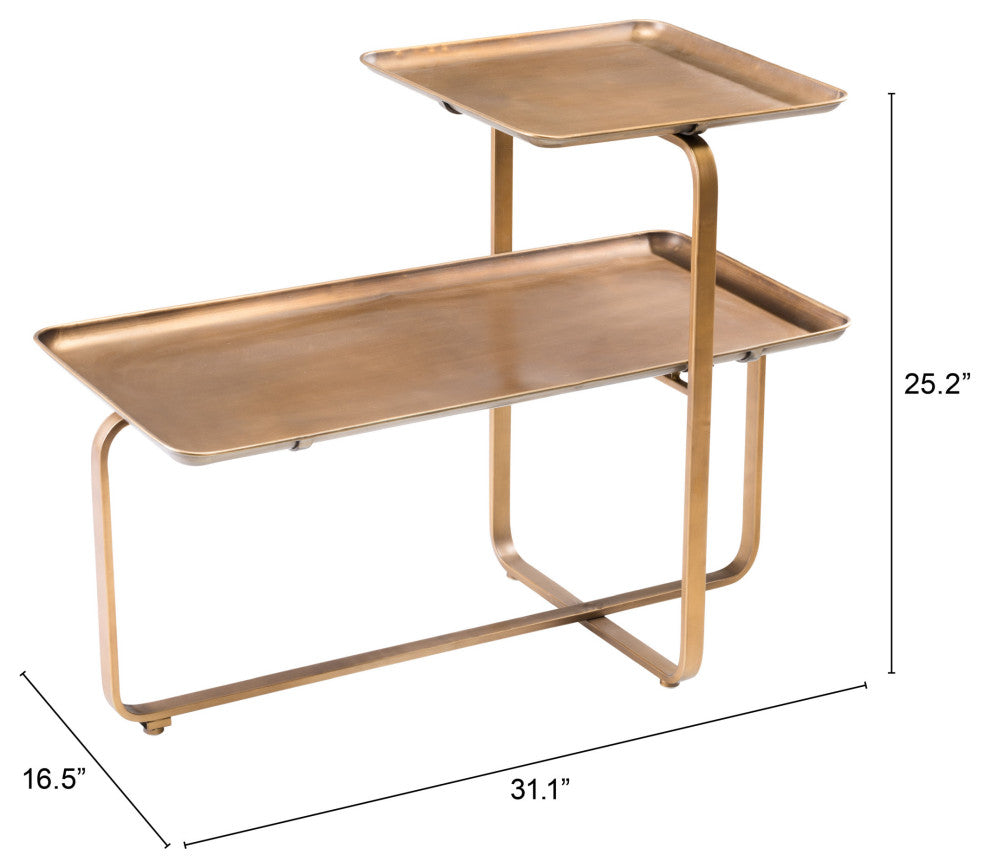 Coffee Table, Rectangular, Steel Metal, Gold, Lounge Cafe Lobby Hospitality