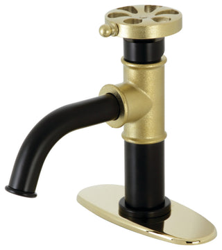 Belknap Single-Handle Bathroom Faucet & Push Pop-Up, Matte Black/Polished Brass
