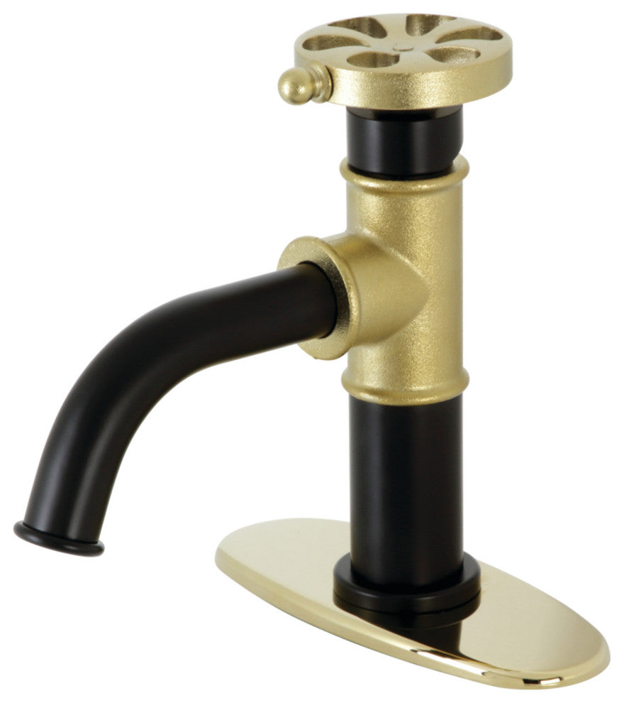 Belknap Single-Handle Bathroom Faucet & Push Pop-Up, Matte Black/Polished Brass