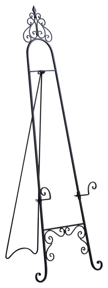 53"H Parisian Metal Floor Easel, Black