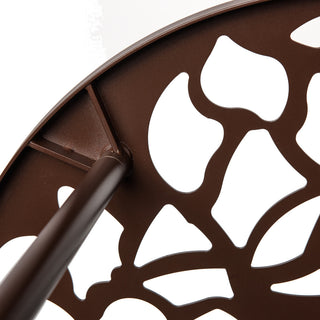 Leisuremod Devon 5-Piece Aluminum Dining Set With Table and 4 Armchairs, Brown