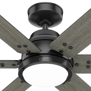 WiFi Gravity Ceiling Fan, LED Light Kit and Handheld Remote, Matte Black, 60"