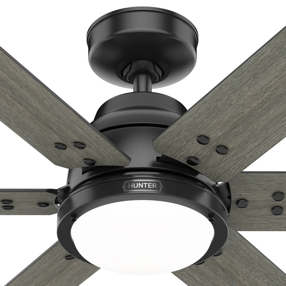 WiFi Gravity Ceiling Fan, LED Light Kit and Handheld Remote, Matte Black, 60"