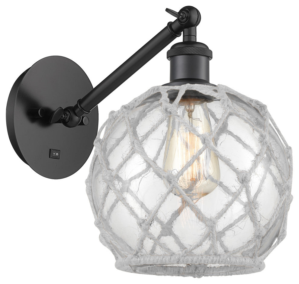 Innovations 317-1W-BK-G122-8RW-LED 1-Light Sconce, Matte Black