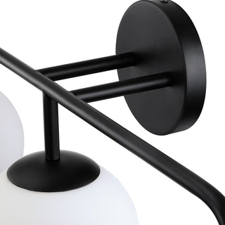26.3in. W 3-Light Black Vanity Light With Globe Shades