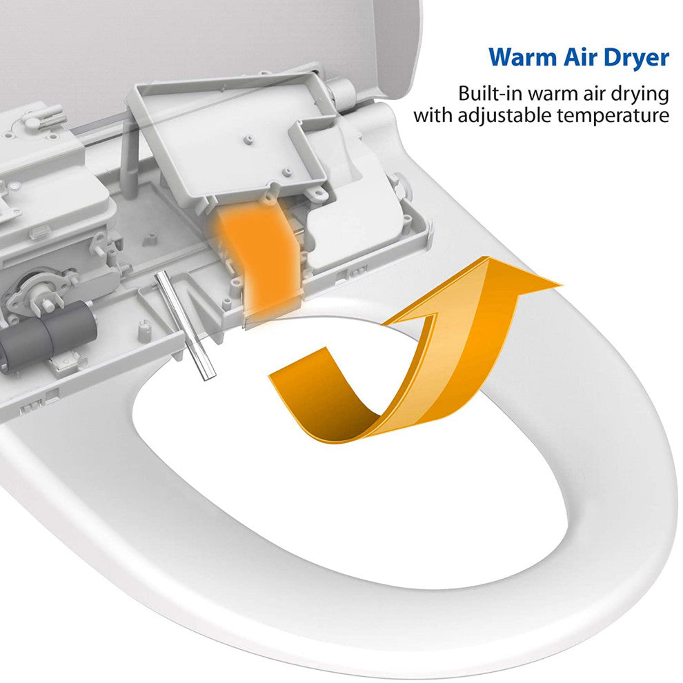 Bidet Toilet Seat with UV-A LED and Remote, Elongated