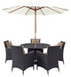 Modway Convene 7 Piece Outdoor Patio Dining Set, Espresso Mocha