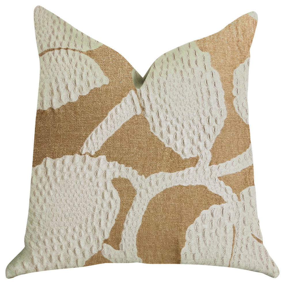 Golden Arabella Vine in Bronze Tones Luxury Throw Pillow, 20"x36" King