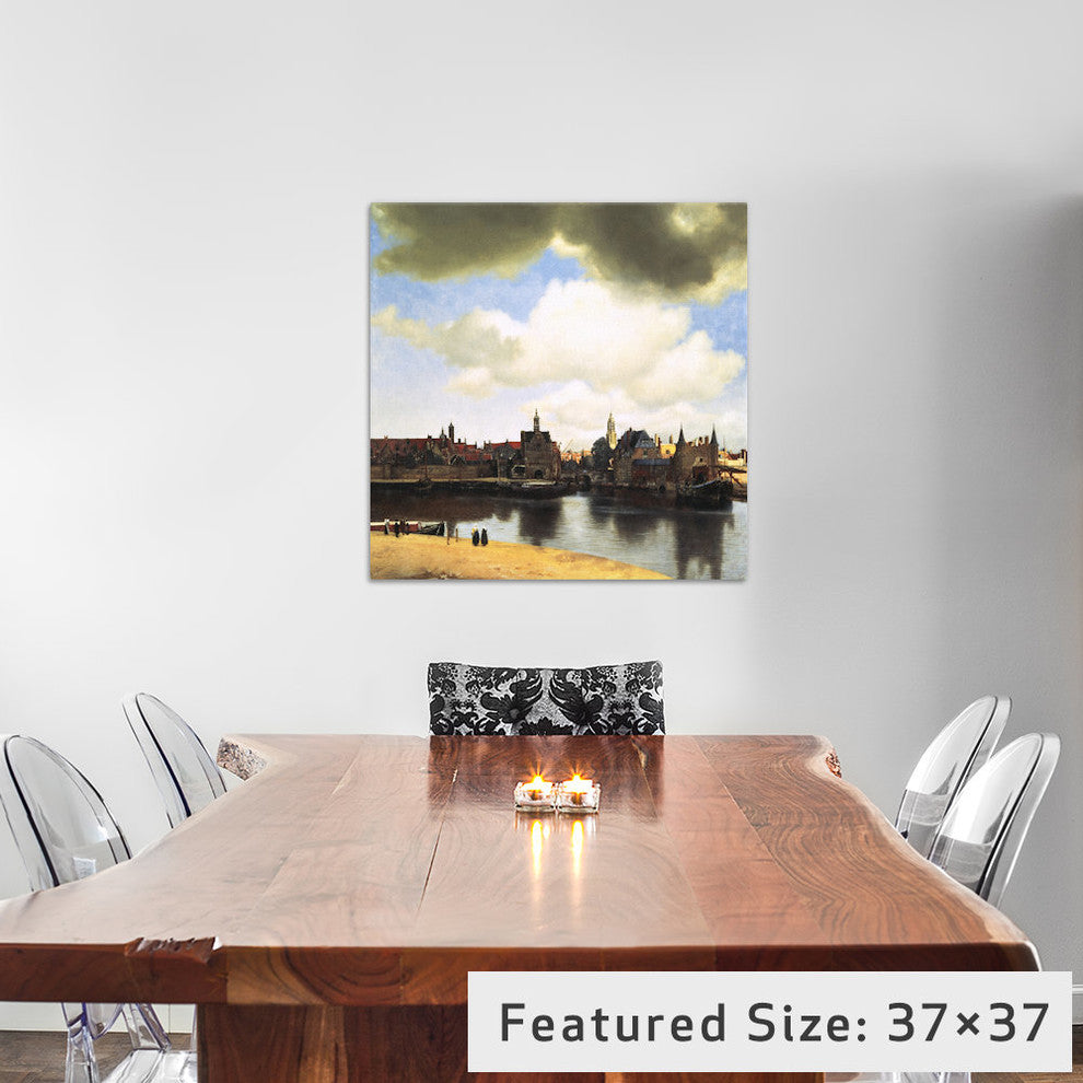 "View of Delft, C.1660-61" by Johannes Vermeer, 26x26x1.5"