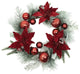 Kurt Adler 20" Wreath with Red Berries and Poinsettia