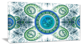 Blue Psychedelic Relaxing Art, Oversized Abstract Canvas Art Print, 60x28