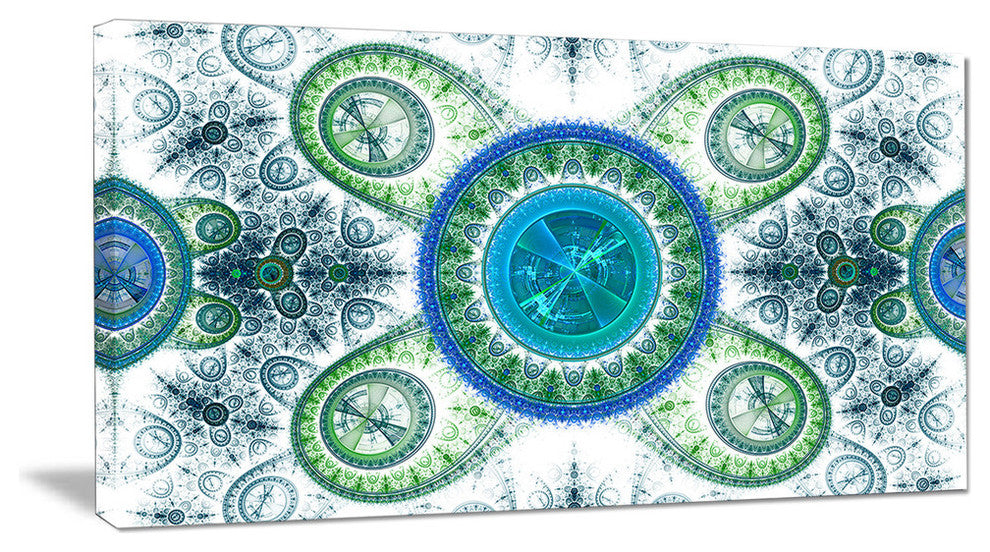 Blue Psychedelic Relaxing Art, Oversized Abstract Canvas Art Print, 60x28