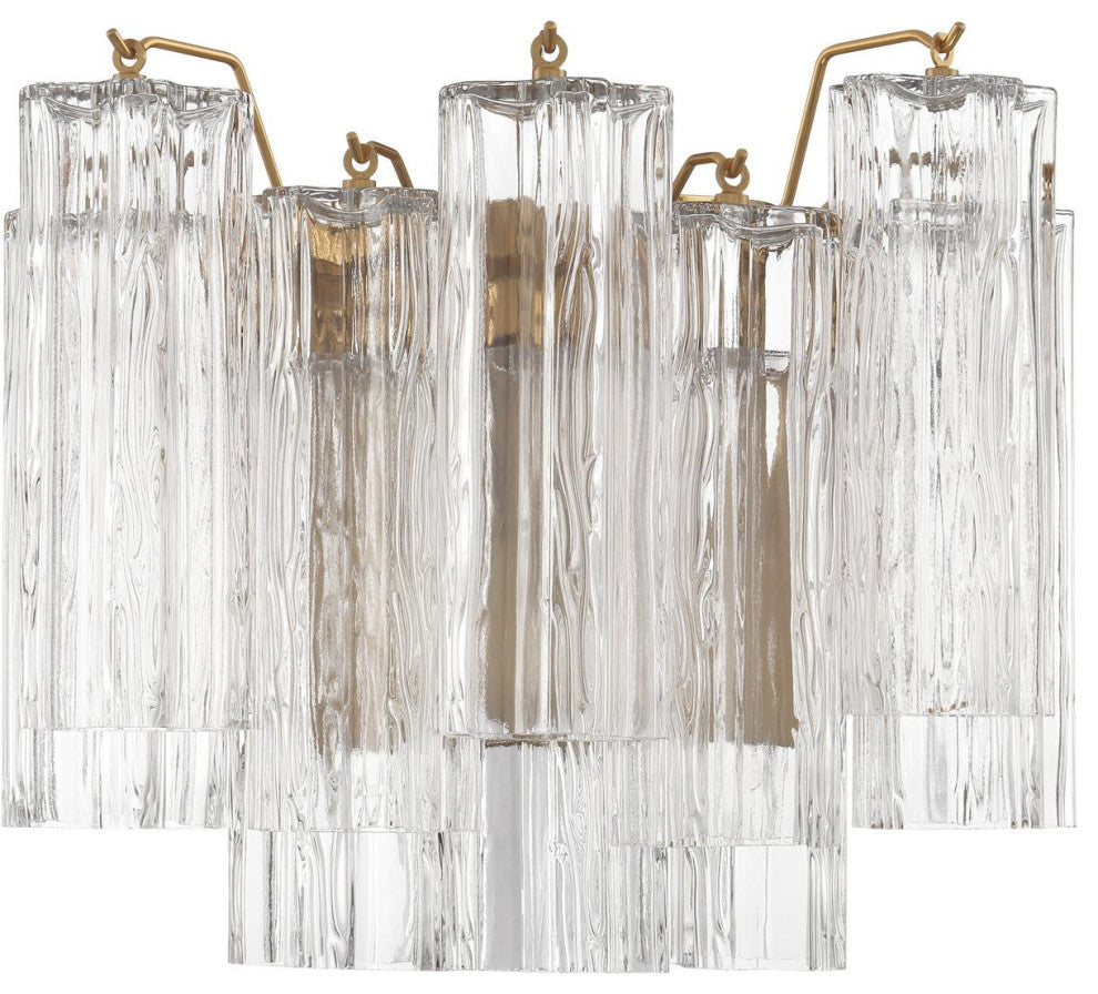 CRYSTORAMA Addis 2 Light Aged Brass Wall Mount