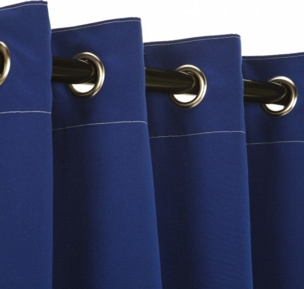 Canvas True Blue Sunbrella Outdoor Curtain with Grommets, 96"x50"