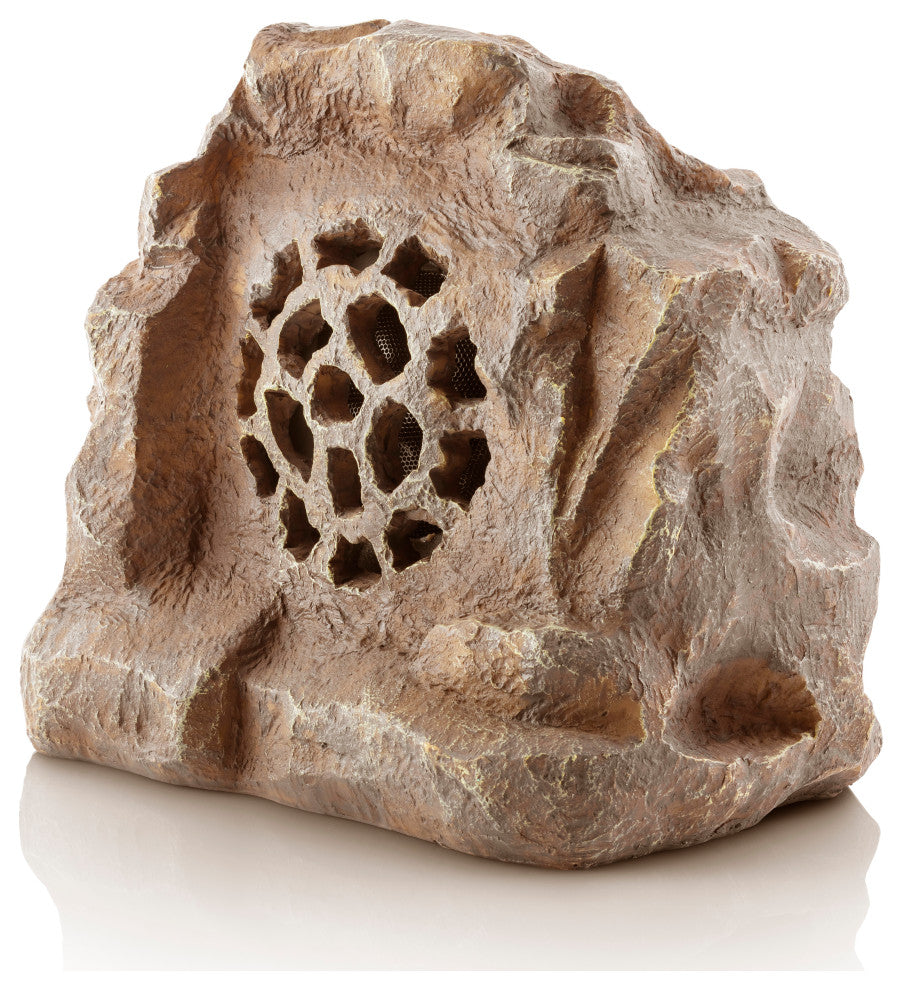 Solar-Powered Outdoor Waterproof Bluetooth Rock Speaker, Brown