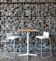 OASIQ SANDUR Barstool, Rope: White, Cushions: Latern Slate, Frame: White