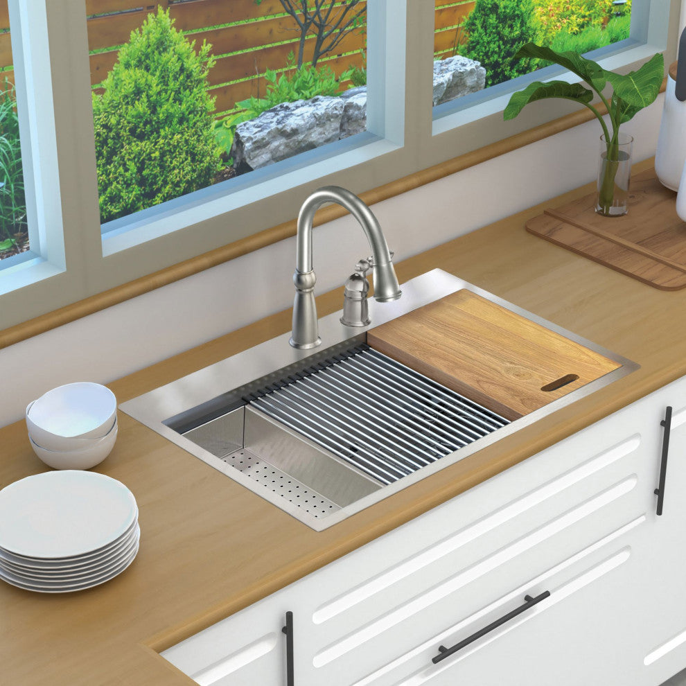 Transolid KWSST332210 Kitchen Workstation, Mr2 Faucet Holes