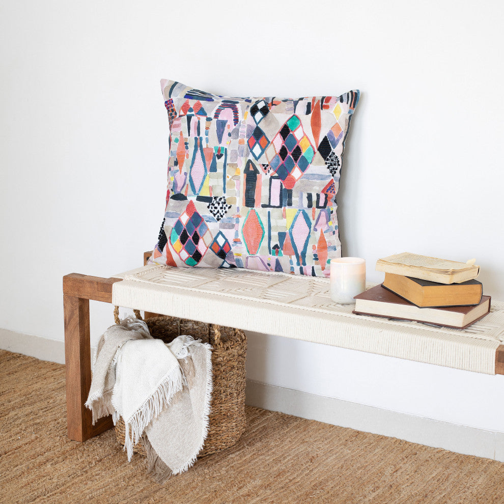 Stacy Garcia Handmade Throw Pillow, Multicolored, 20"x20"