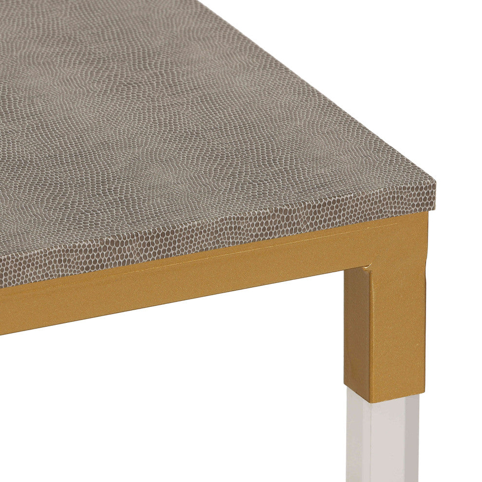 Cortesi Home Annidarsi Square Nesting Tables with Clear Acrylic Legs, 2-Piece Se