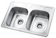 Gourmetier Self-Rimming Double Bowl Kitchen Sink Satin Nickel GKTD33226