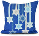 Shooting Stars, Geometric Print Outdoor Pillow, Royal Blue, 20" x 20"