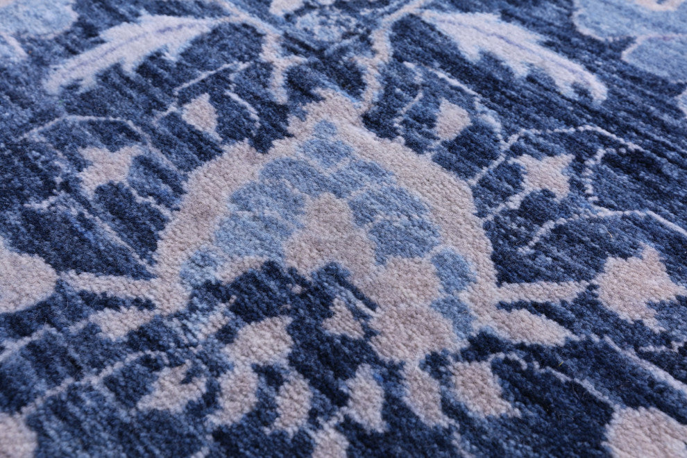 8' Square Modern Hand Knotted Wool Rug - Q13049