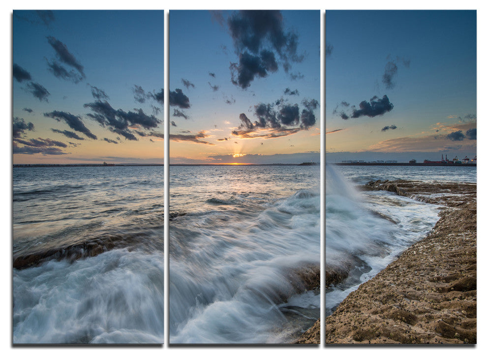 "Sydney Sunset at La Per House" Canvas Wall Art, 3 Panels, 36"x28"