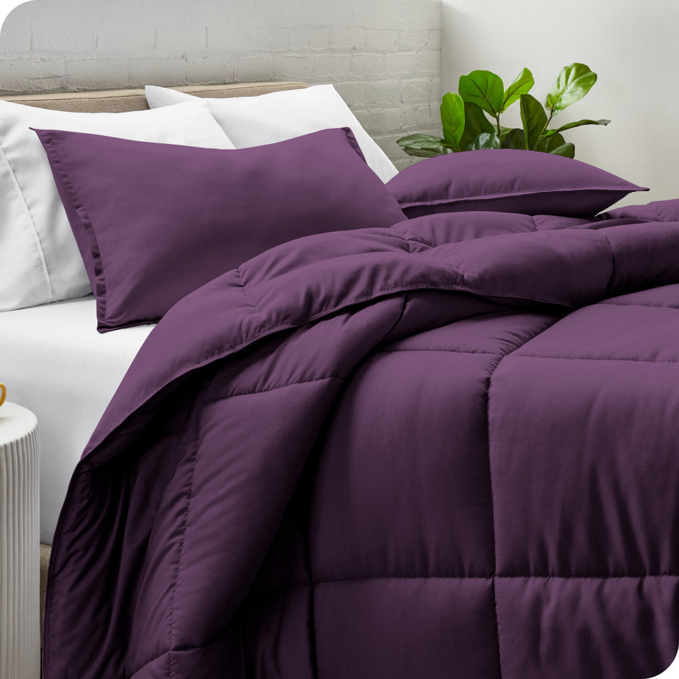 Bare Home Down Alternative Comforter Set, Plum, Twin/Twin Xl