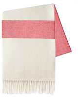 Sydney Stripe Herringbone Throws, Coral