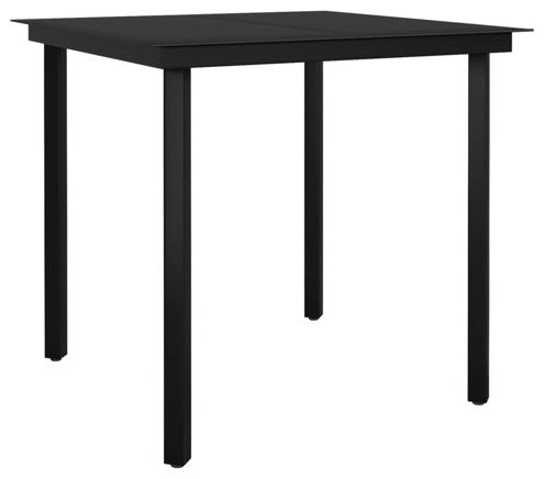 vidaXL Patio Dining Set 3 Piece Black Garden Outdoor Table and Chair Furniture