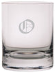 Old English Etched Monogram 11oz. Stolzle New York Crystal Rocks Glass, Letter O