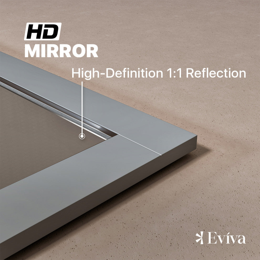 Eviva Aberdeen 72" x 30" Rectangular Gray Wooden Framed Mirror