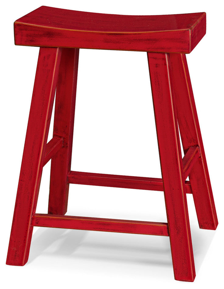 Elmwood Zen Stool, Red