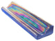 Atmosphere 2 in x 8 in 100% Recycled Glass Bullnose Trim in Iridescent Sapphire