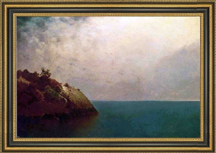 John Frederick Kensett a Foggy Sky Framed Premium Canvas Print, 18"x27"