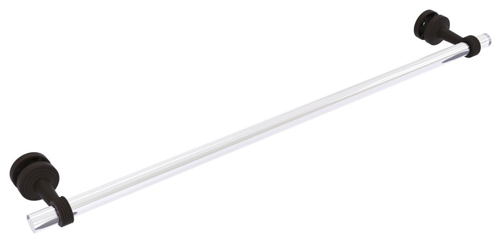 Pacific Beach 30" Shower Door Towel Bar with Groovy Accents, Oil Rubbed Bronze