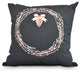 Natural Wreath 20" Black Holiday Print Decorative Throw Pillow