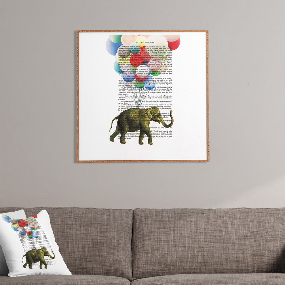 Deny Designs Coco De Paris Flying Elephant Framed Wall Art