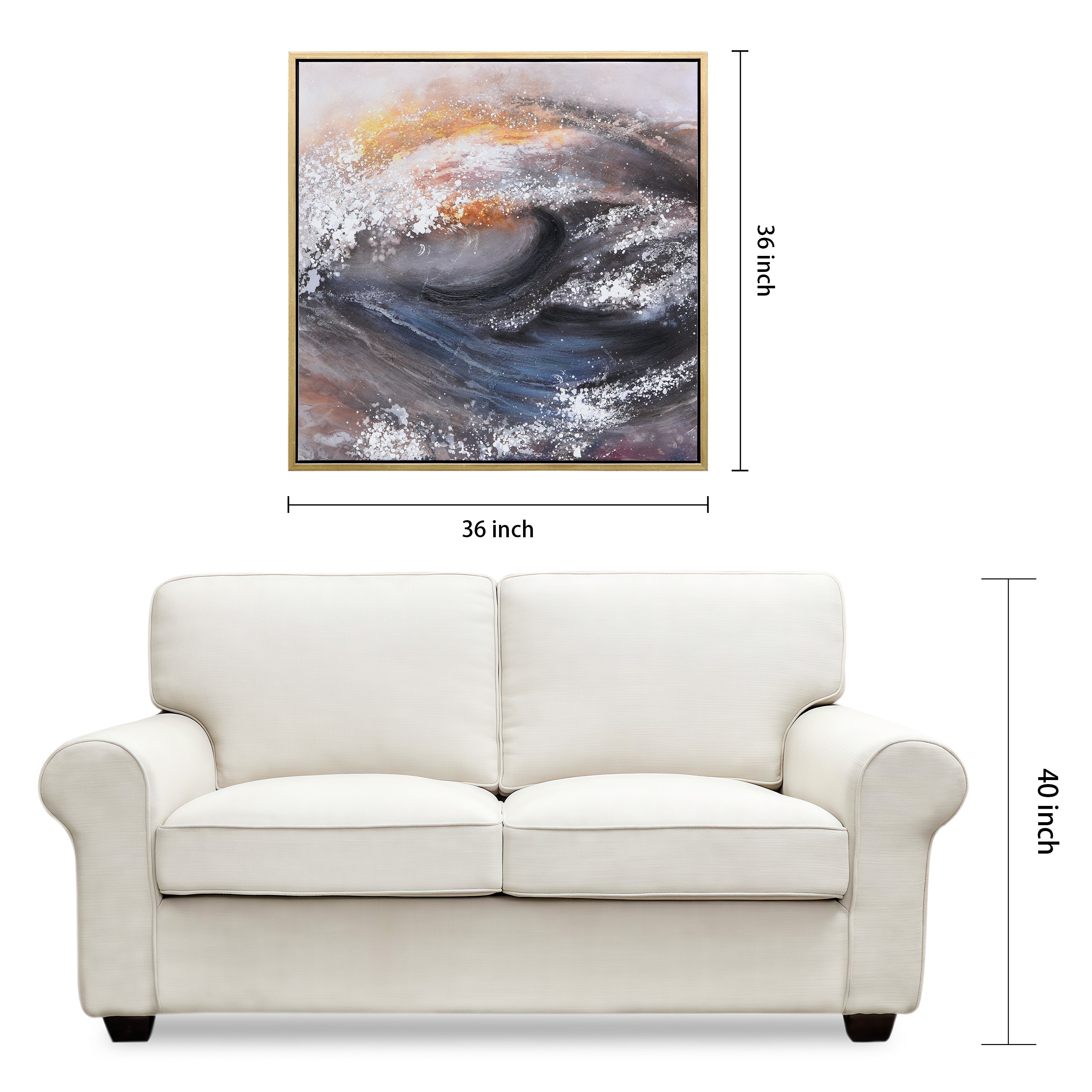 Tornado Abstract Textured Metallic Hand Painted Wall Art by Martin Edwards