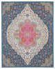 7" x 10" Blue and Pink Medallion Area Rug