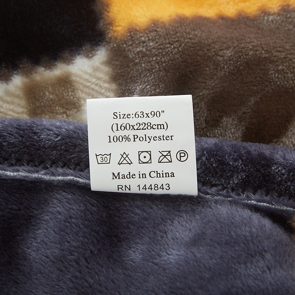 Tache Patchwork Orange and Brown Throw Blanket, 90x90