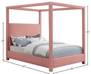 Emerson Upholstered Bed, Pink, King, Linen Textured Fabric