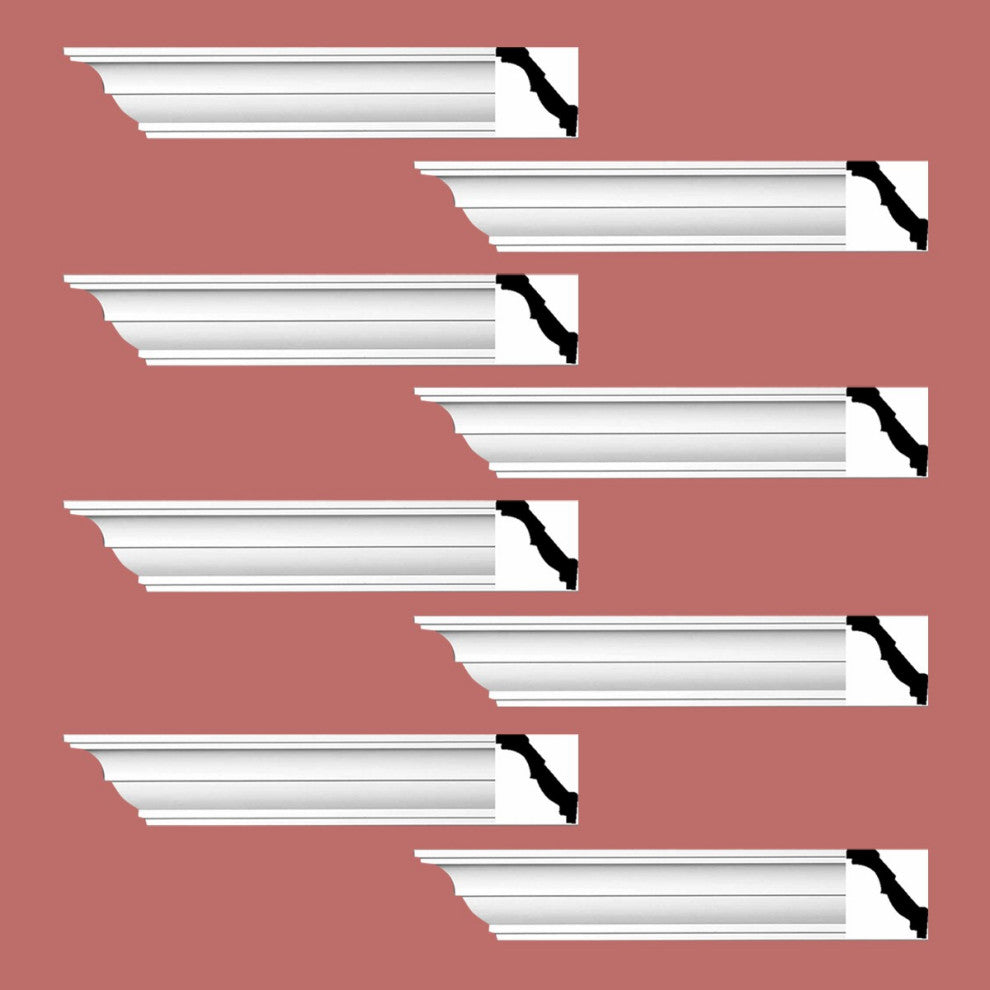 Cornice White Urethane Holly Springs Simple Design 8 Pieces Totaling 752" Length
