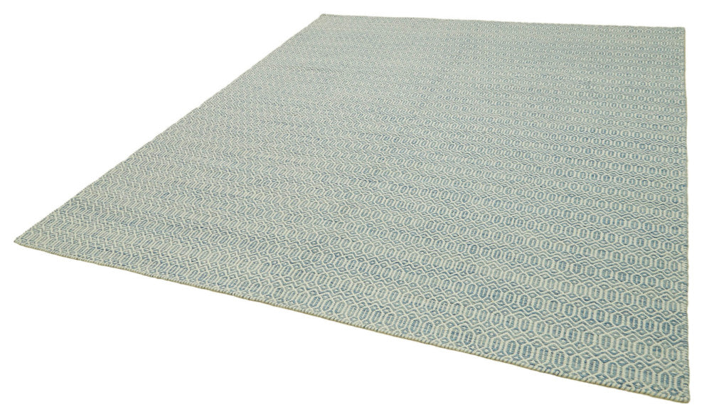 Rug N Carpet - Handwoven Modern Design 8' 1'' x 10' 0'' Wool Flatweave Kilim Rug