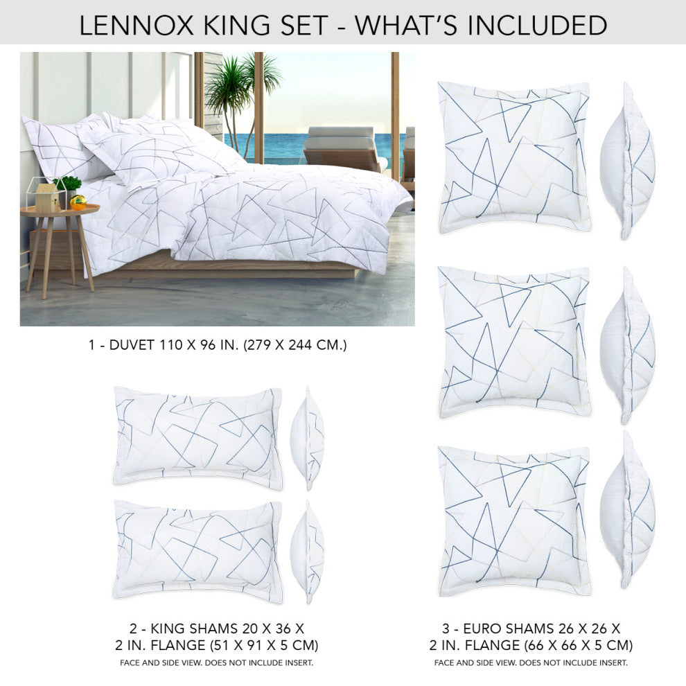 Lennox 6-Piece King Comforter Set - White