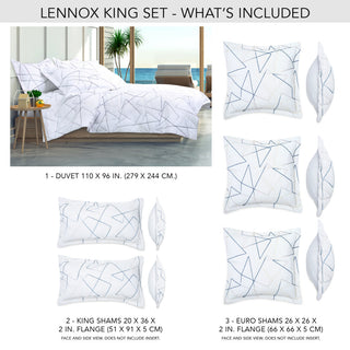 Lennox 6-Piece King Comforter Set - White