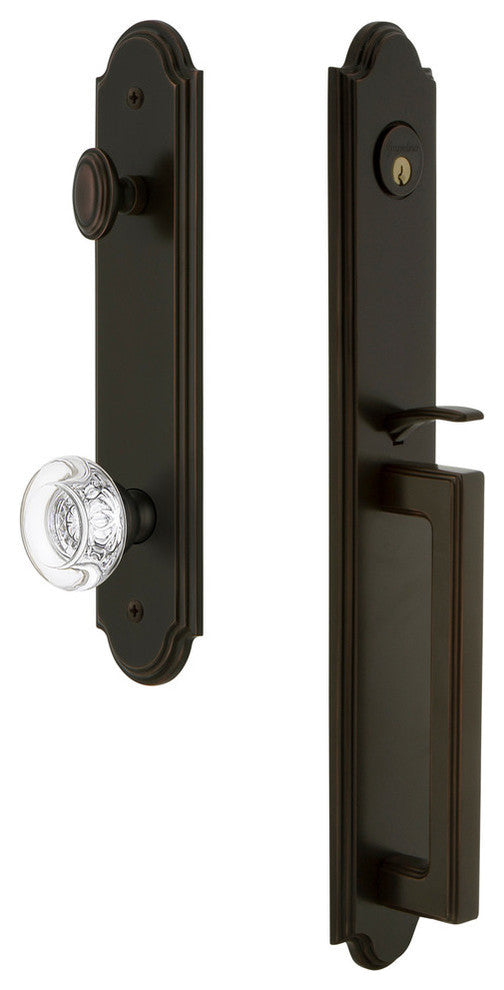 Arc 1-Piece Dummy Handleset, D Grip and Bordeaux Knob, Timeless Bronze, 848437
